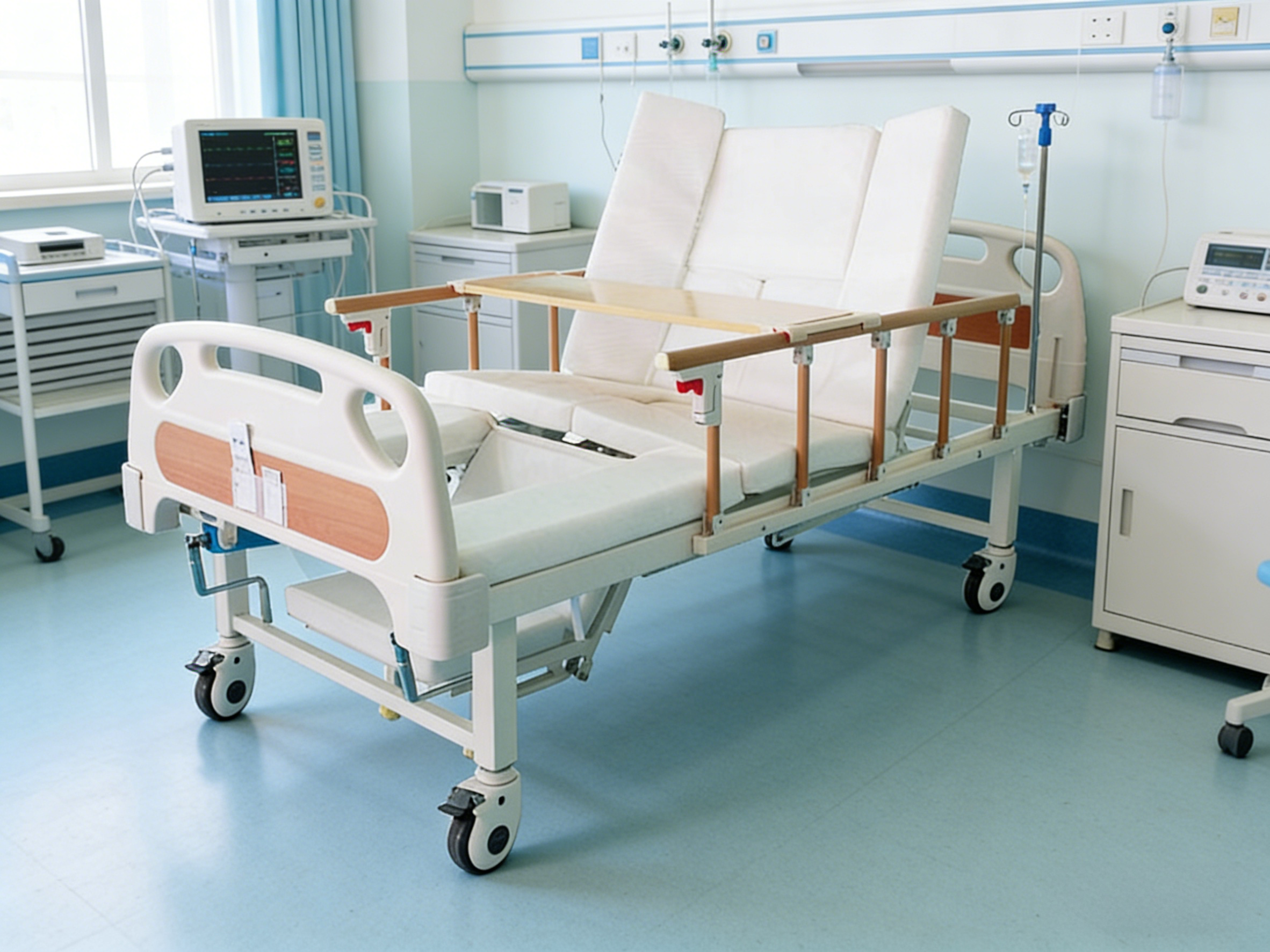 Manual Mid-Curve Turning Care Bed with 900mm Width & Triple-Function Adjustment - ModelF1