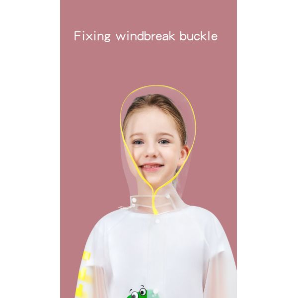 Kids Waterproof Raincoat, Children'S Raincoat Transparent Poncho, Students in school bag raincoat hooded animation