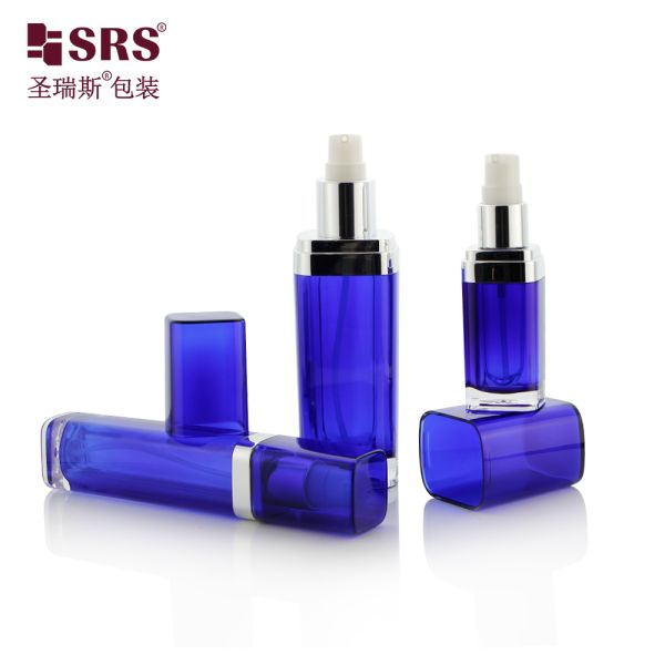L051 SRS China Manufacture Acrylic Cosmetic 15ml 30ml 60ml 120ml Plastic Lotion Bottle with lid