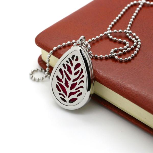 New 316L Stainless Steel Water Drop Shape Hollow Perfume Essential Oil Diffuser Lockets