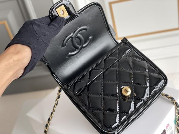 Chanel 22 Mini Designer Purses Black Spell Gold Chain With Drop Flap