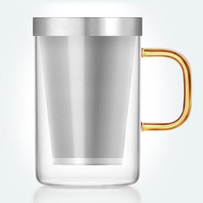clear Glassware Tea Cups Kettle With Stainless Steel Infuser Strainer