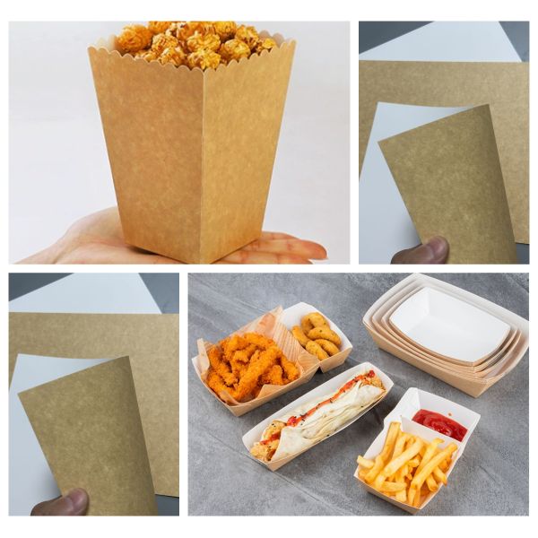 250gsm 300gsm  Food Compliance Coated Kraft Board For Food Containers 71cm