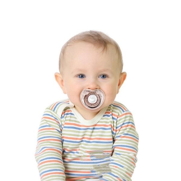 Personalized Bling Sublimation Pacifier Blanks With Chain Custom Photo Baby Pacifier Holder