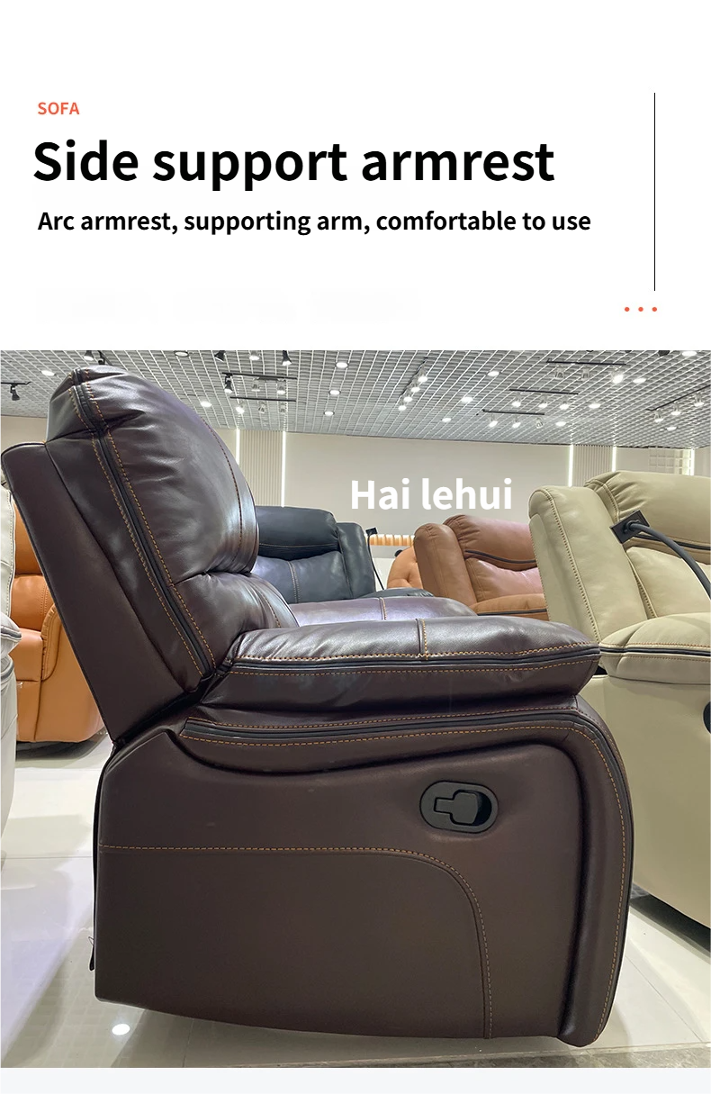 Swivel Rotatable Leather Recliner Sofa Chair-Ergonomic Modern Design for Bedroom Balcony & Study Room