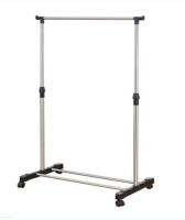 Foldable single-bar steel-made clothing standing frame with fabric drying rack