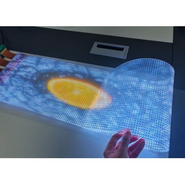 Transparent Led Screen Flexible Led Film Crystal Display Screen on Shopping Mall windows Glass Adhesive Led Advertising Panel