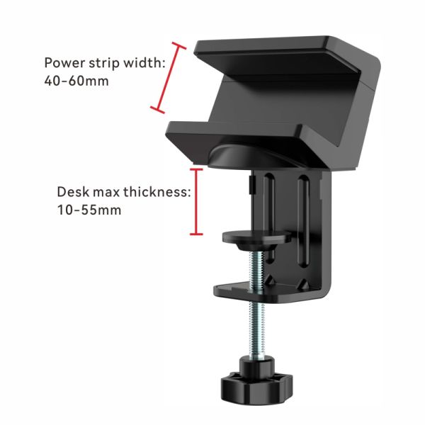Office Lift Desk Accessories Metal Clamp Power Strip Holder 10mm-55mm