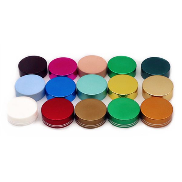 Glossy 38mm Plastic Aluminum Jar Cap Round Glass Bottle Screw Lid Eco Friendly