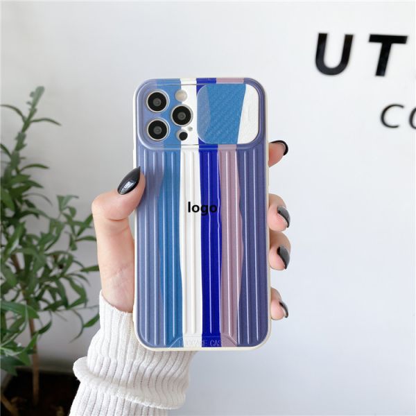 Soft TPU Rainbow Designer Cell Phone Cases For Iphone 12 Pro Max Slidable Lens