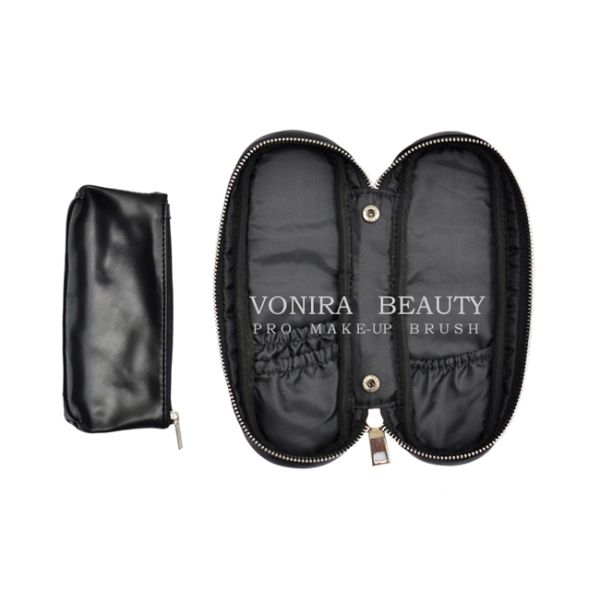 Держатель гигиенической косметикаи перемещения кожи ПУ мешка высококачественной сумки щетки макияжа женщин винтажный косметический