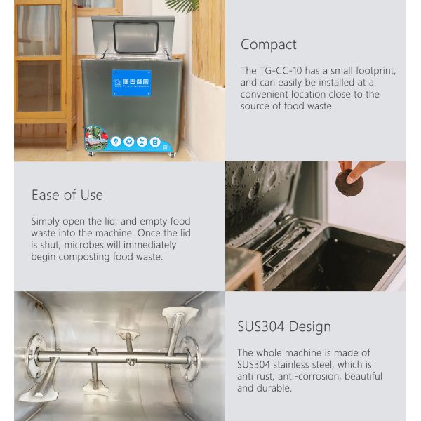 ISO 10KG Ecofriendly Kitchen Waste Disposal Machine Food Waste Disposal Cycler