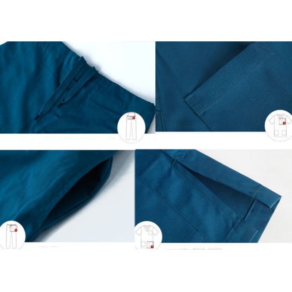 Dense Stitching Scrubs Medical Uniforms Double Needle Sewing For Men And Women