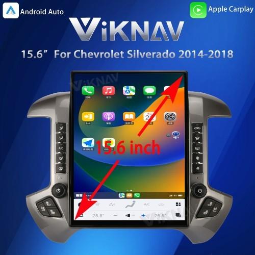 VIKNAV 15.6'' Car Radio For Chevrolet Silverado / GMC SIERRA 2014-2018 （Sliver）