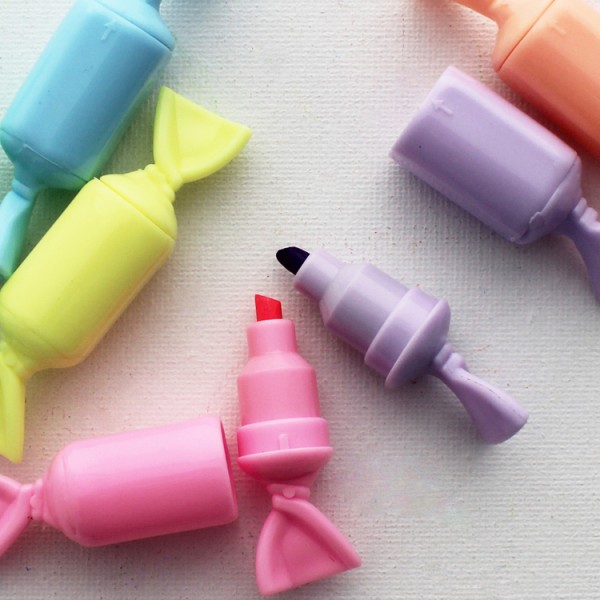 Wholesale Candy Shape Highlighter Set Pastel Color Mini Highlighter