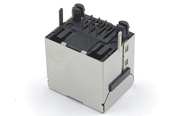 RJ11 el conector femenino Tab Down 6 pernos 6 entra en contacto con Rj11 el teléfono Jack Single Port Without Leds TM52T511EBX11