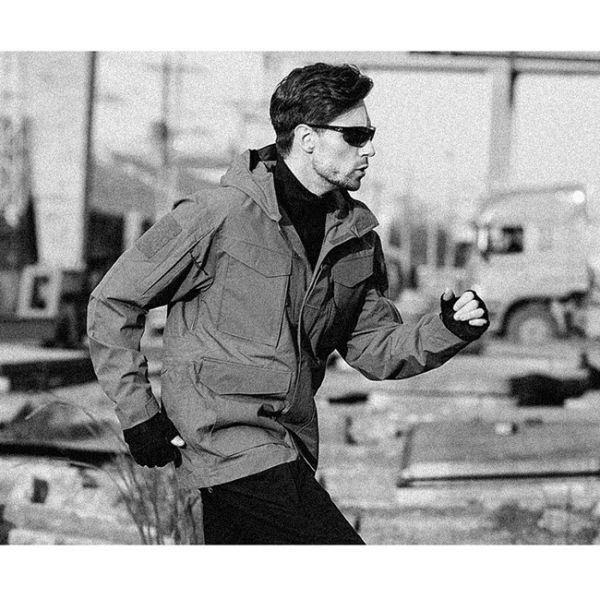 ODM Military Winter Coat Men Windbreaker Hood Fiber Polyester