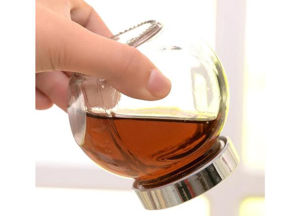 O cilindro liso claro dá forma ao armazenamento de vidro vazio do alimento dos frascos para doces/especiarias