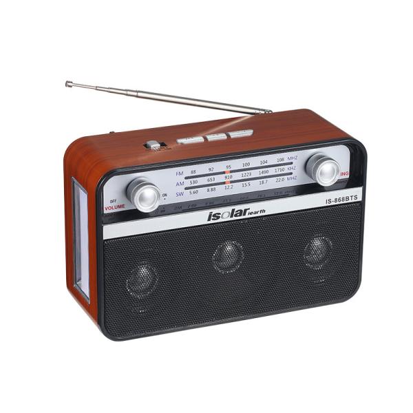 5V 1W Solar Panel Radio Solar Powered Portable Radio Retro Style