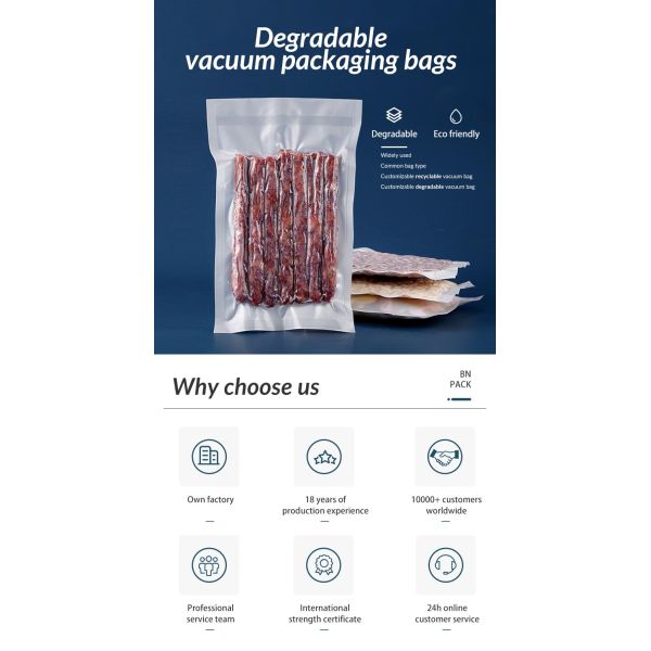 Customized High Barrier Fish Heat Seal Bag Vacuum Meat Packaging Bag