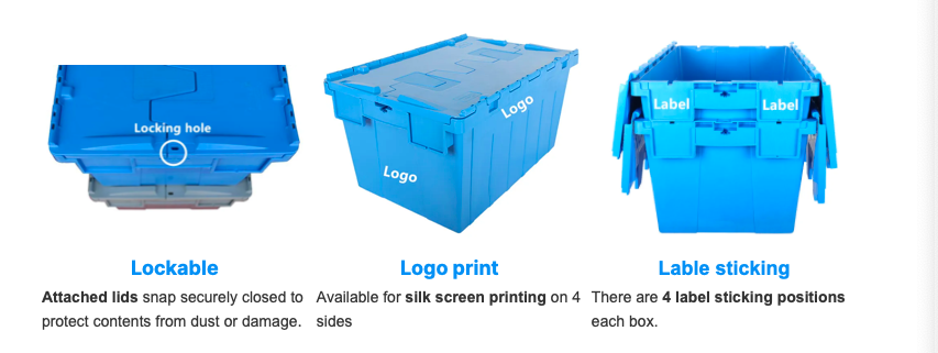 Inclined Insert Logistics Plastic Box with Lid Can Be Set Stacked Food Cold Chain Turnover Box Supermarket Thickened Transit Box