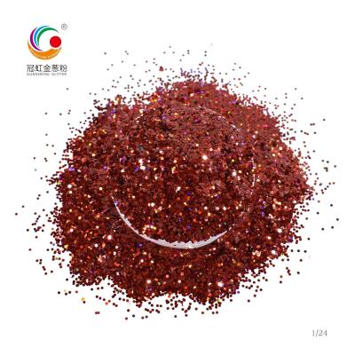 PET Hexagonal Holographic Butterfly Glitter Dust Powder Customized