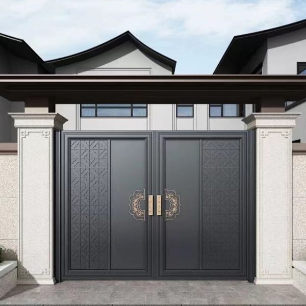 Security Design Anti Theft Aluminium Garden Gate Art Courtyard , Villa Front Door