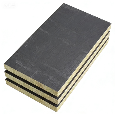 Black Glass Fiber Mat Faced Fireproof Rock Wool For Curtain Walls