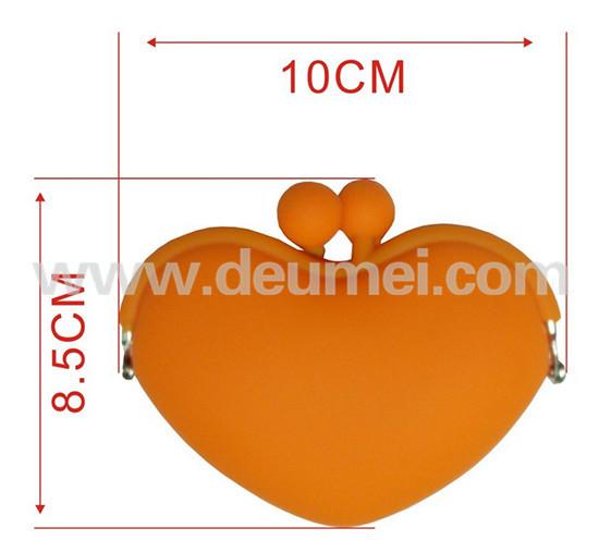 Hot Fashionable Heart Silicone Coin Purse Wallet Promotional Lady Purse Children Purse