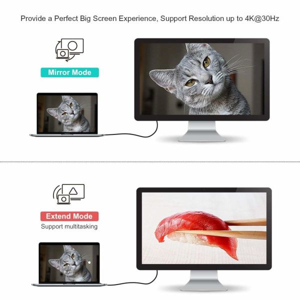 7 in 1 Type C Hub USB-C to 3 Port USB 3.0 Hub 1 Port HDM I USB C Hub with SD TF Card Reader