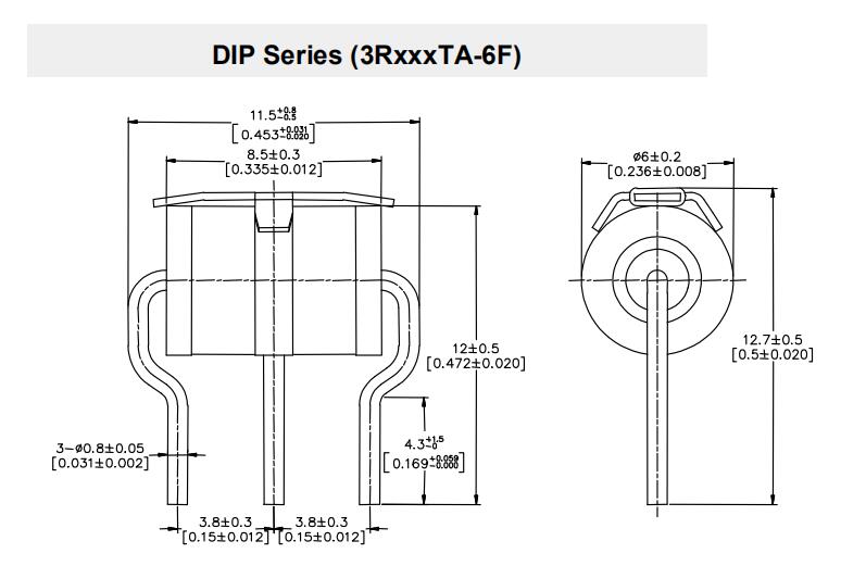 GDT элемента 90V нагнетательной трубы газа 3RA-6 на протектор Arrestor грозового перенапряжения 6mmX8.5mm 70V-800V