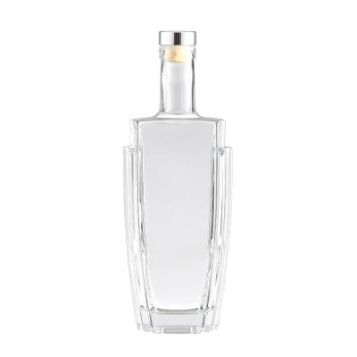 Garrafa de vidro quadrada para vinho Brandy Vodka Whisky feito de vidro sem chumbo saudável