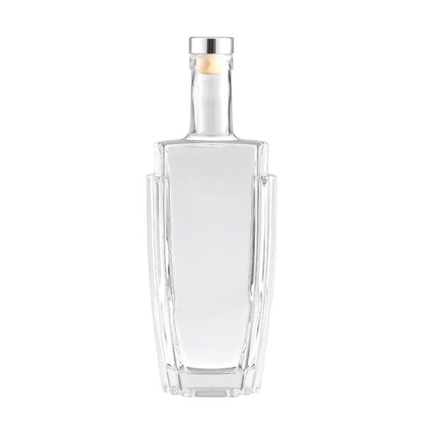 Garrafa de vidro quadrada para vinho Brandy Vodka Whisky feito de vidro sem chumbo saudável