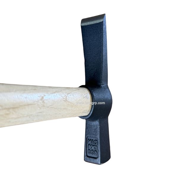 Mason's hammer with wooden handle