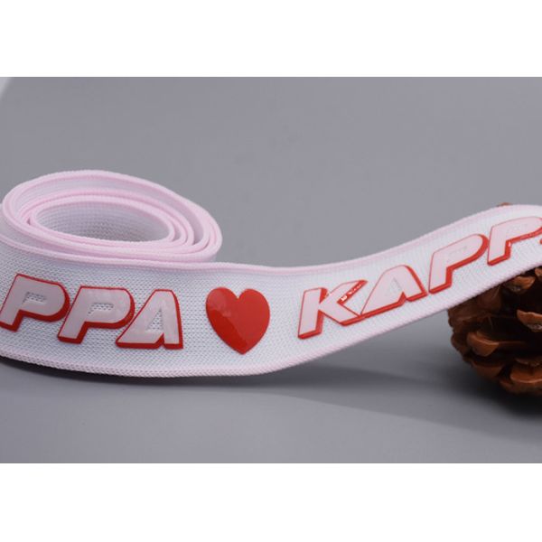 Напечатанная экраном лента полиэстера логотипа силикона изготовленная на заказ для одеяния