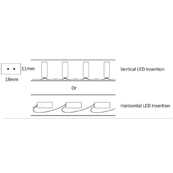 Rectangle 2 wires LED flexible rope light IP44 outdoor/indoor red/yellow/green/blue color