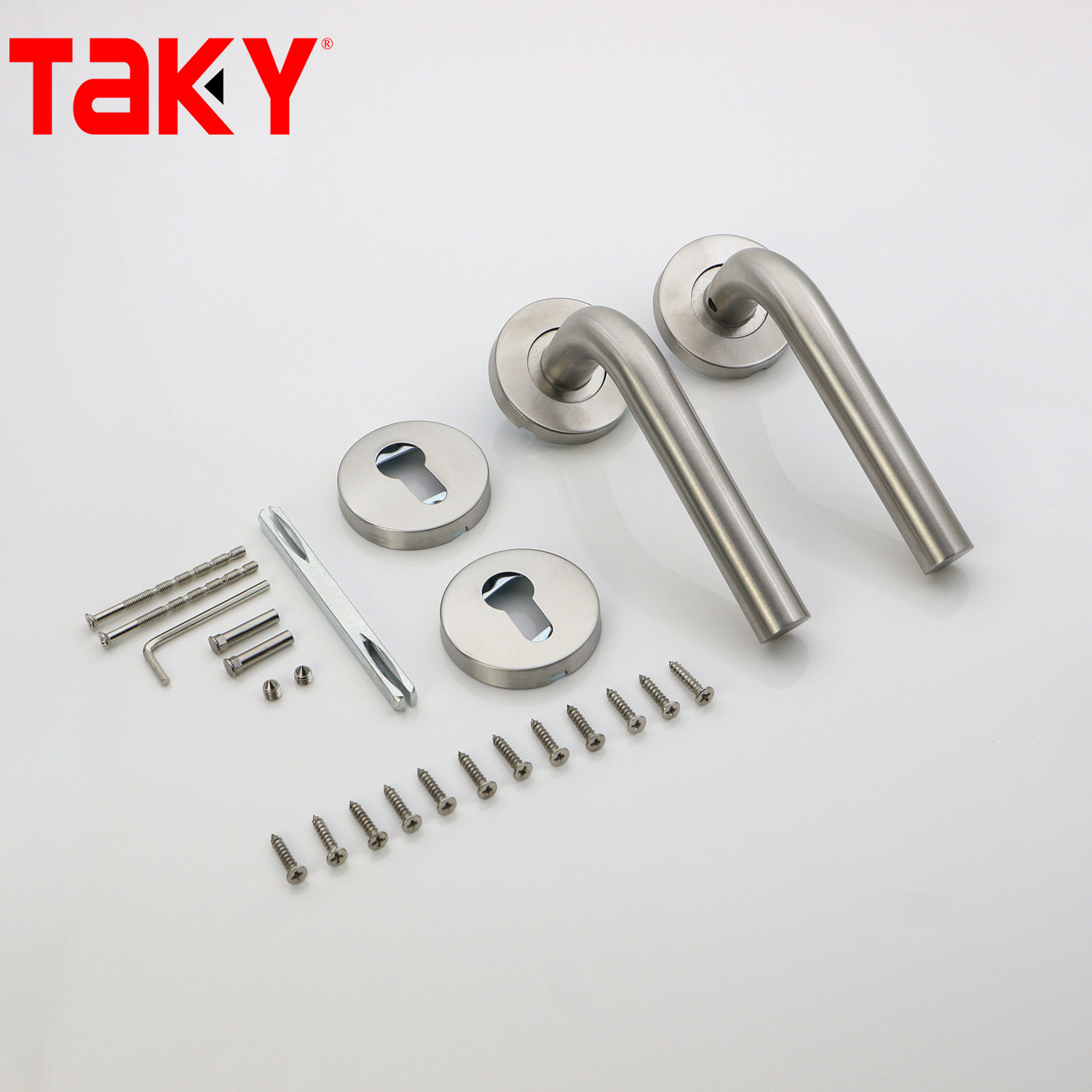 Easy Installation Hotels Modern Polished Stainless Steel 304/201 Interior Door Lock Handles
