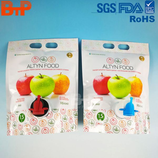 1.5L 2L 3L 5L 10L Aseptic Dispenser Bag in Box with Gravure Printing 9 Colors for Beverage and Liquid Packaging