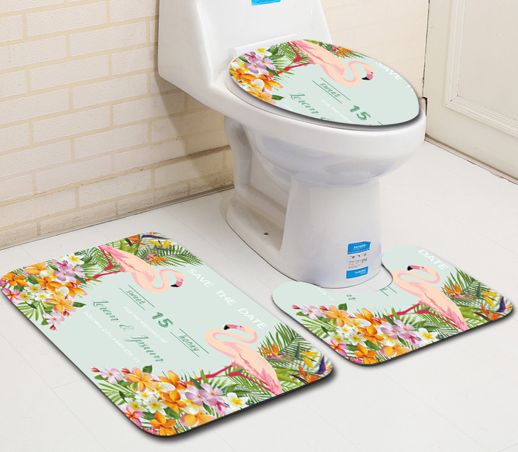 Flamingo Toilet Seat Cushion 45*37 Carpet Toilet Seat Cover