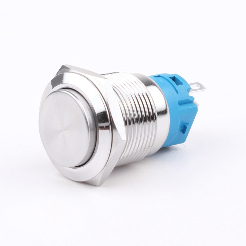 HONGYE HYBD19-PS Dia 19mm Stainless Steel Waterproof Push Button 3 Pin 1NO1NC IP65 Self-Locking Electronic Structure 250V LED
