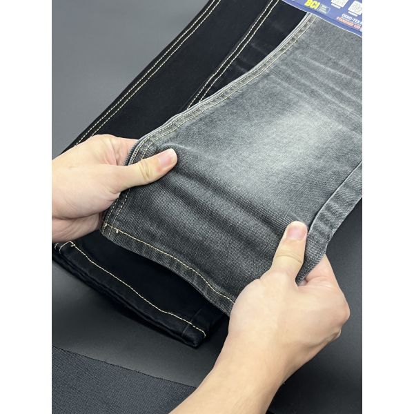 14.8oz Black Denim Fabric 142cm Heavyweight Stretch Denim OEM For Jackets And Apparel