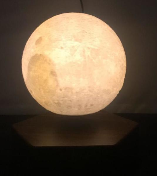 new hexagon wooden magnetic floating levitate moon ball lamp night lighting