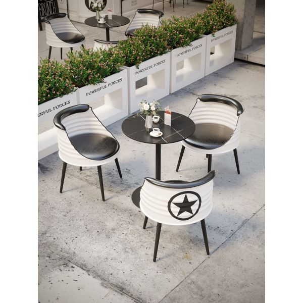 Premium Industrial Style Table Chairs Combination For Restaurant Milk Dessert