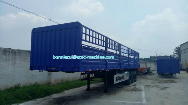 Column Type Heavy Duty Semi Trailer Side Wall Semi Trailer 30T - 60T Load 12R22.5