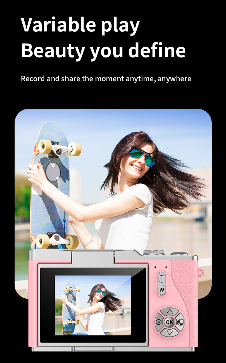 DLC Retro Ccd Digital Camera Ultra-high-definition Flip-cover 4K Ultra-clear Image, Portable for Students and Campus Travel