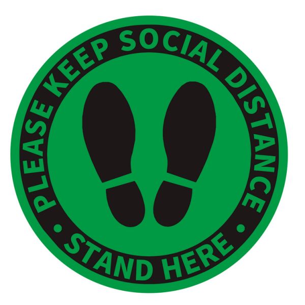 Die Cut Floor PVC Label Sticker Keep Safe Social Distancing Warning