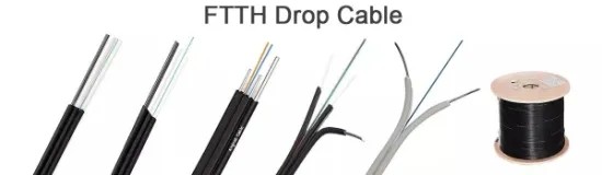 PVC or LSZH Jacket Messenger Wire Ftth Drop Cable Fiber Optic