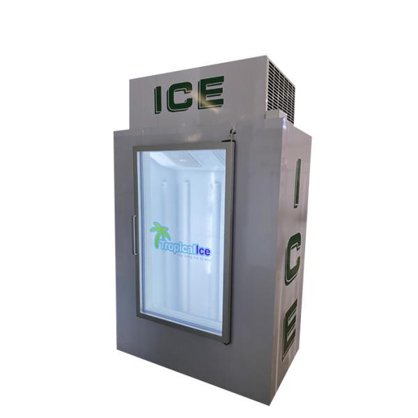 Commercial glass door ice storage freezer ice cube cooler for sale