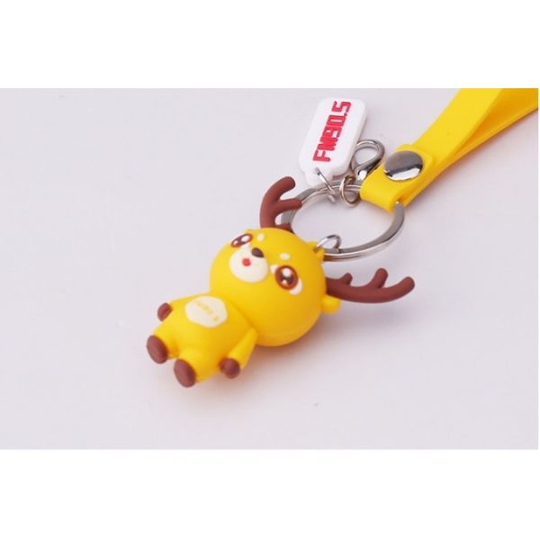 Promotional Soft PVC Rubber Miniature Key Chain and Strap With Logo Moulded In or Pad Printed On