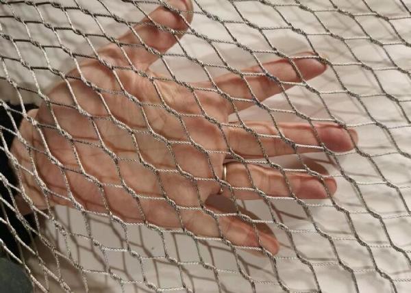 Ferruled Rope Zoo Wire Mesh , Stainless Steel Flexible Wire Mesh Netting